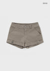 Cinch rolled-up cotton shorts