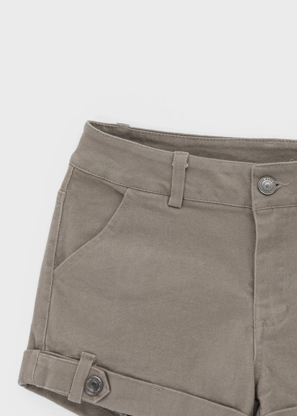 Cinch rolled-up cotton shorts