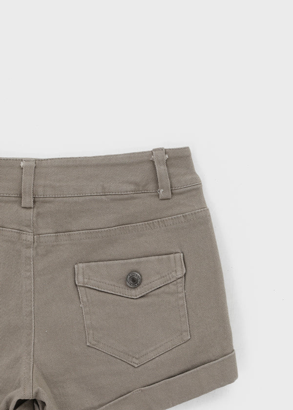 Cinch rolled-up cotton shorts