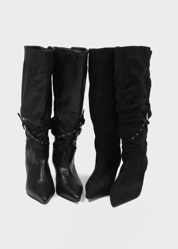 Clink slouchy stiletto long boots