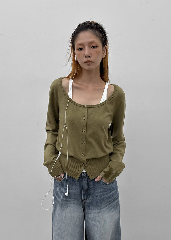 [MADE] Velvety U-neck Knit Cardigan