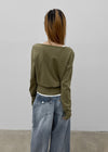 Tair back pocket wide denim pants