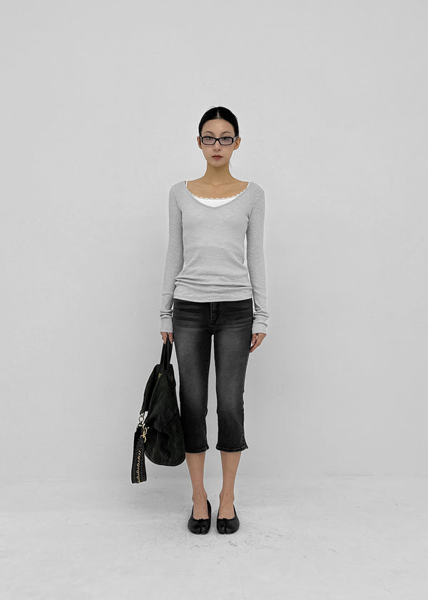 Vixen Slit Capri Denim Pants