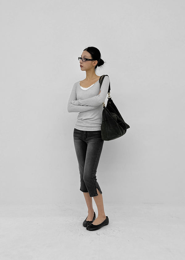 Vixen Slit Capri Denim Pants