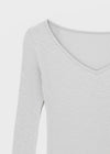 [MADE] Rulind Zweibahn V-Ausschnitt Langarm-T-Shirt