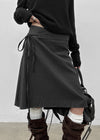 Eve Striped Flare Midi Skirt (Belt Set)