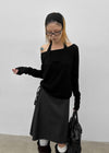 Eve Striped Flare Midi Skirt (Belt Set)