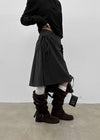 Eve Striped Flare Midi Skirt (Belt Set)