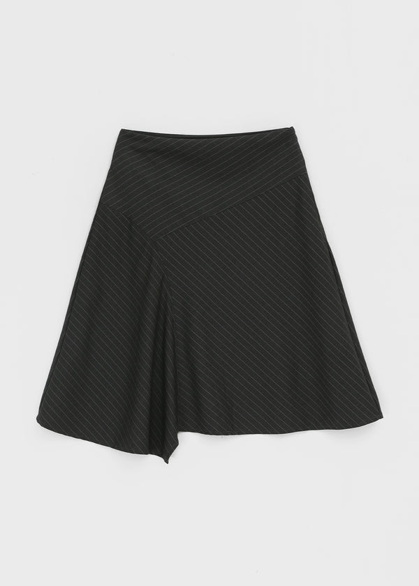 Eve Striped Flare Midi Skirt (Belt Set)