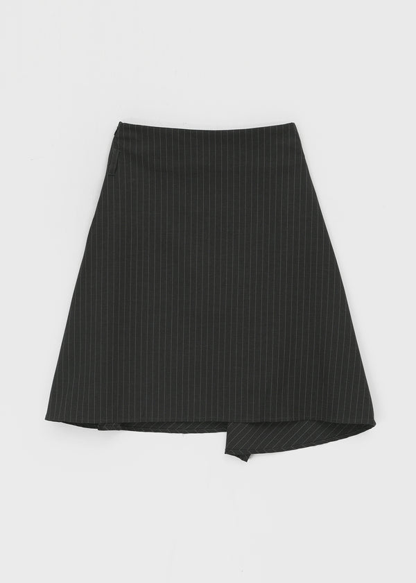 Eve Striped Flare Midi Skirt (Belt Set)