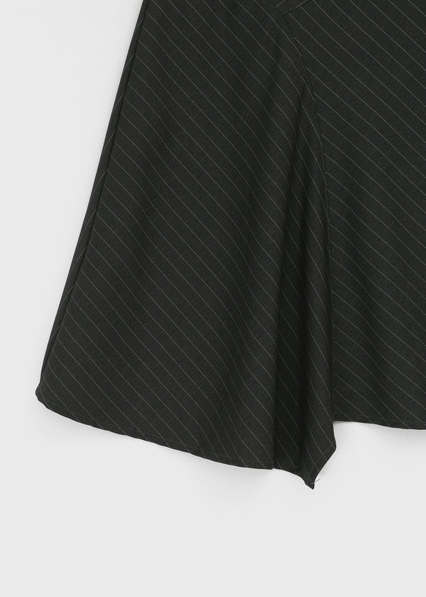 Eve Striped Flare Midi Skirt (Belt Set)