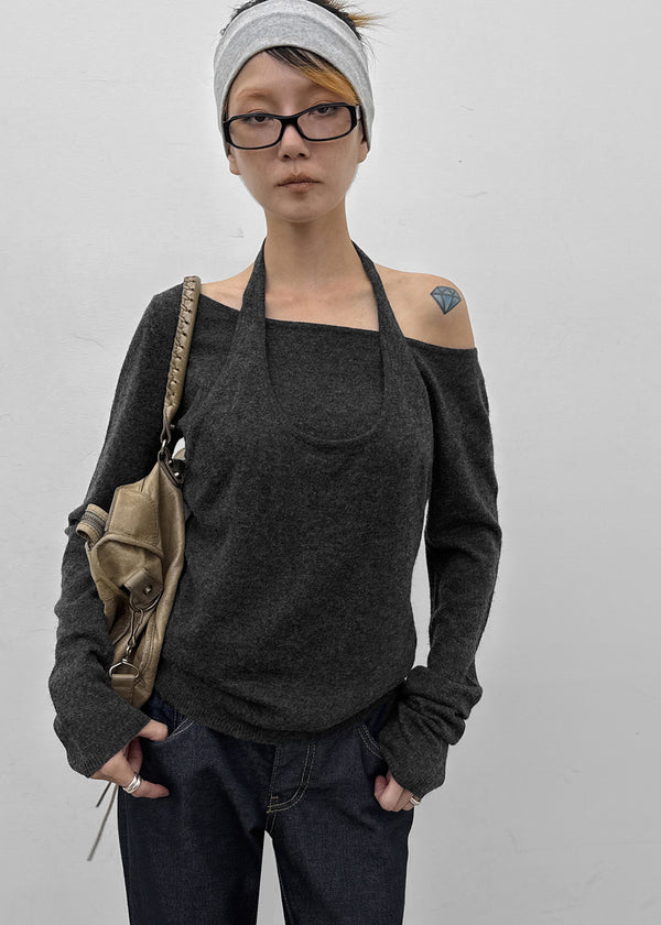 [MADE] Yurian Halter Layered Knit
