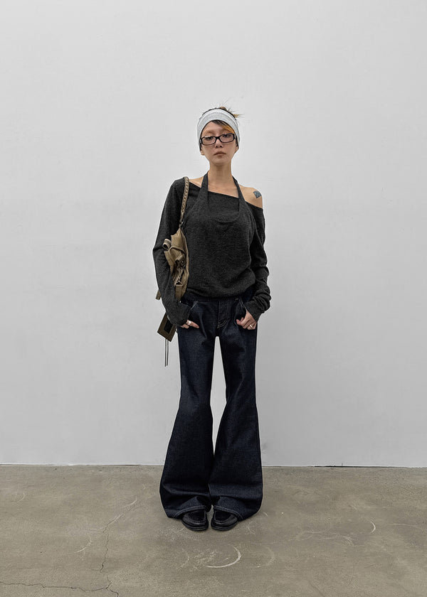 Louve Low-waist Bootcut Non-Fade Denim Pants