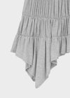 Sorien Shirred Asymmetrical Midi Skirt