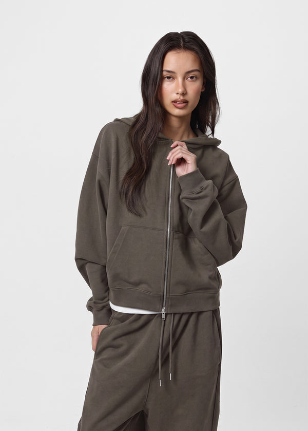 [B-BASIC] Sudadera con capucha pesada con cremallera