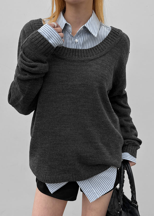 Zest Deep U-Neck Wool Knit