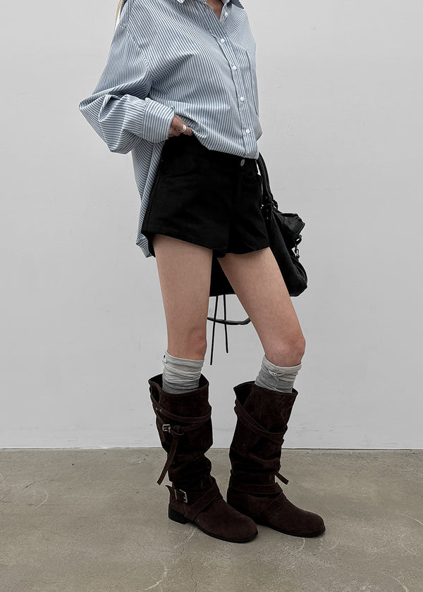 Baudwin suede shorts