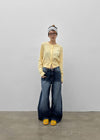Tair back pocket wide denim pants