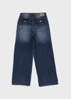 Tair back pocket wide denim pants