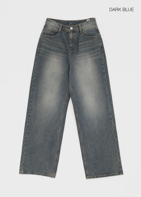 Venue Lettering Wide Denim Pants