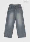 Venue Lettering Wide Denim Pants