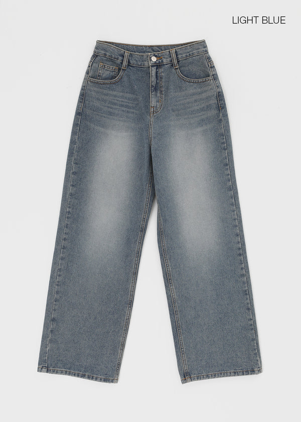 Venue Lettering Wide Denim Pants