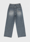 Venue Lettering Wide Denim Pants