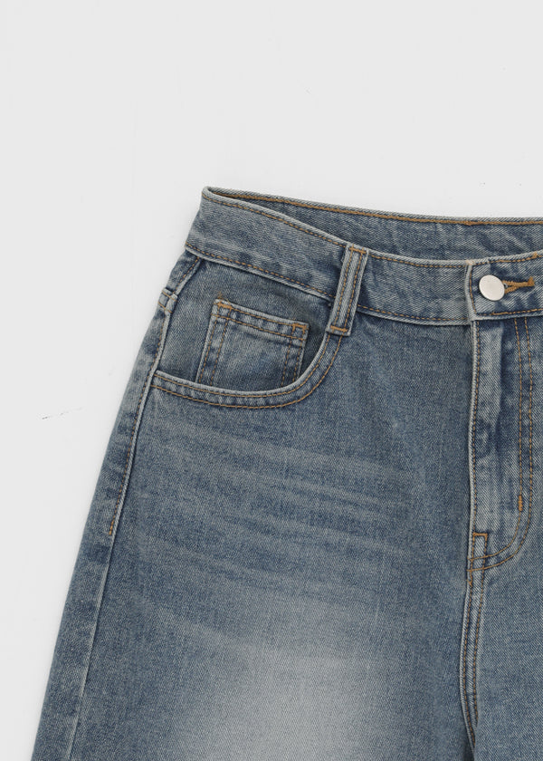 Venue Lettering Wide Denim Pants