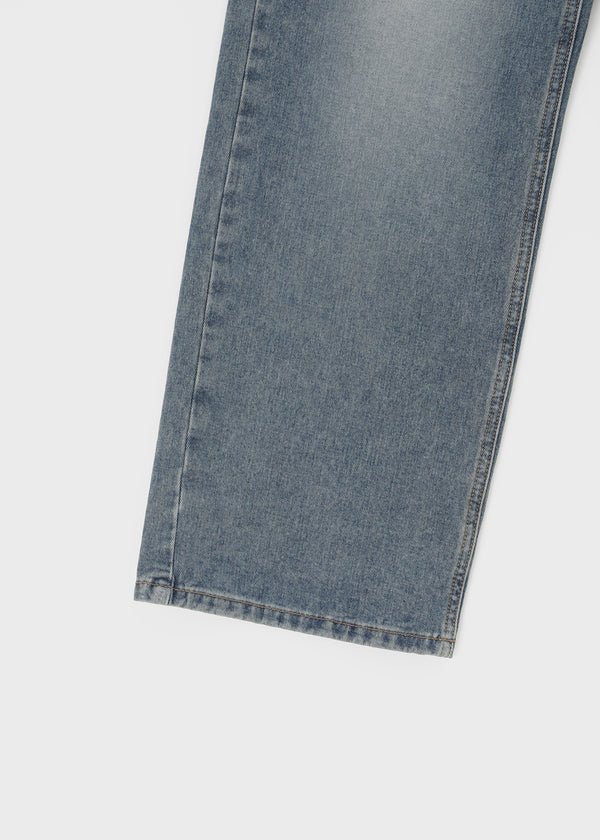 Venue Lettering Wide Denim Pants