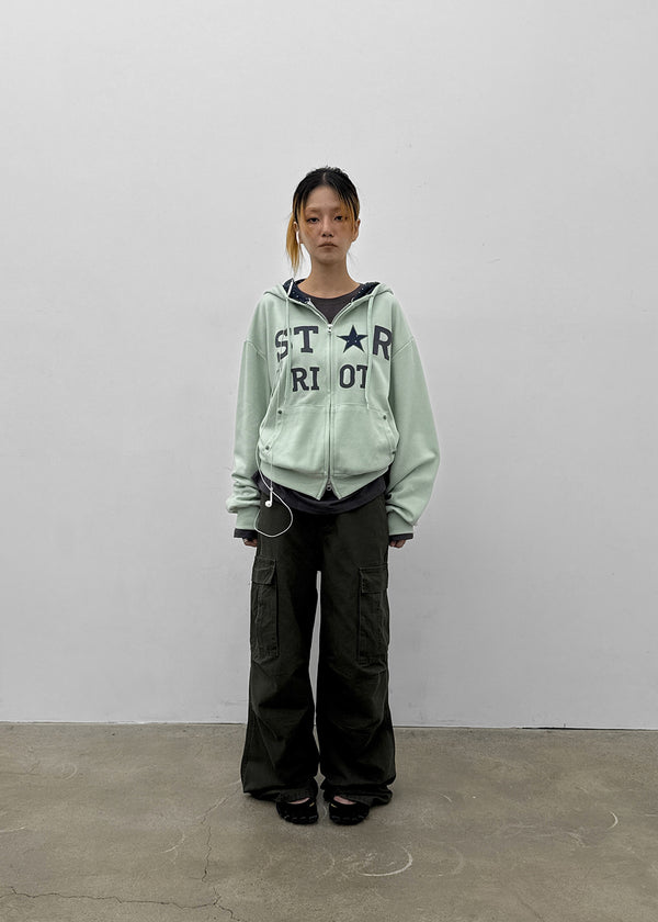 Cre Print Two-Way Zip-Up Hoodie
