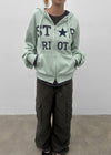 Cre Print Two-Way Zip-Up Hoodie