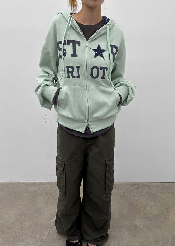 Cre Print Two-Way Zip-Up Hoodie