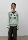 Cre Print Two-Way Zip-Up Hoodie