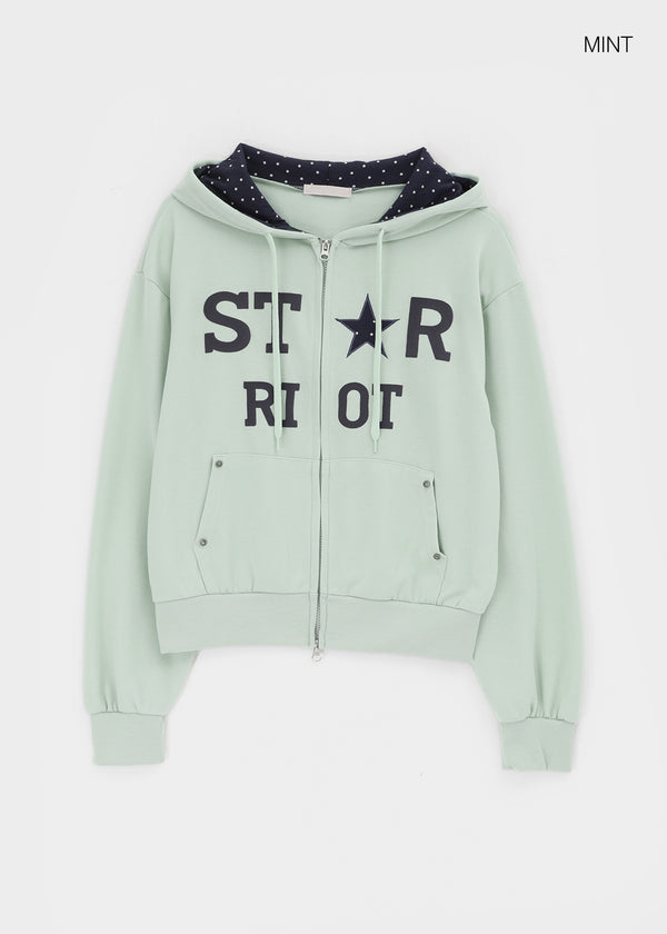 Cre Print Two-Way Zip-Up Hoodie