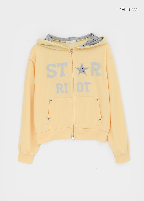 Cre Print Two-Way Zip-Up Hoodie