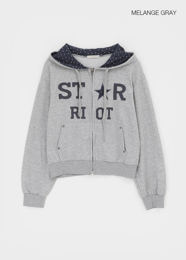 Cre Print Two-Way Zip-Up Hoodie