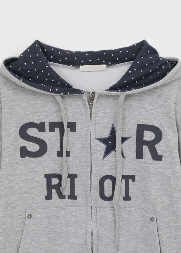 Cre Print Two-Way Zip-Up Hoodie