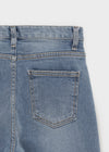 Link cut slit denim capri pants