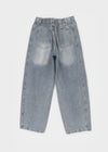 Kran Damage Balloon Wide Denim Pants