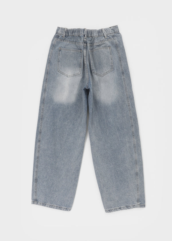 Kran Damage Balloon Wide Denim Pants