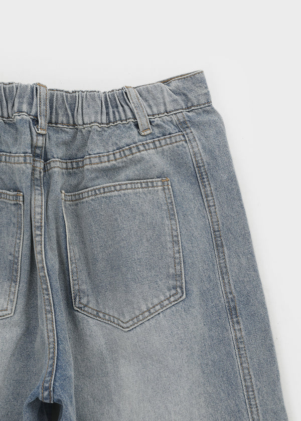 Kran Damage Balloon Wide Denim Pants