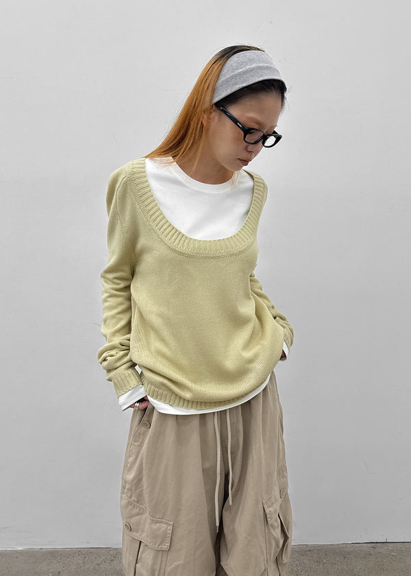 Zest Deep U-Neck Wool Knit