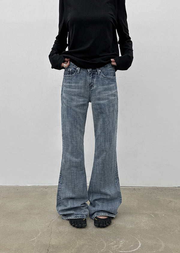 Arch low-waist bootcut denim pants