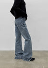 Arch low-waist bootcut denim pants
