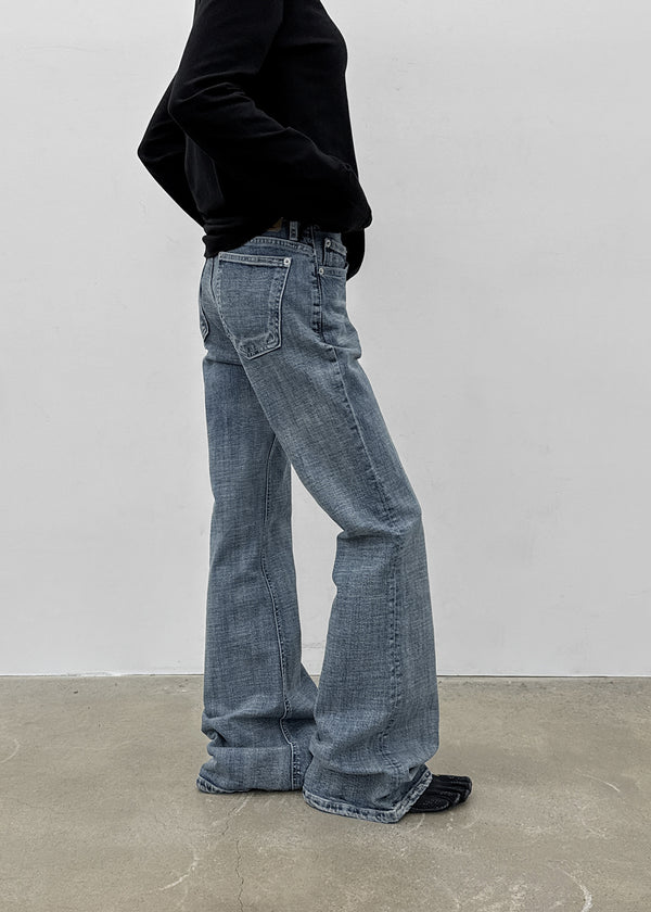 Arch low-waist bootcut denim pants