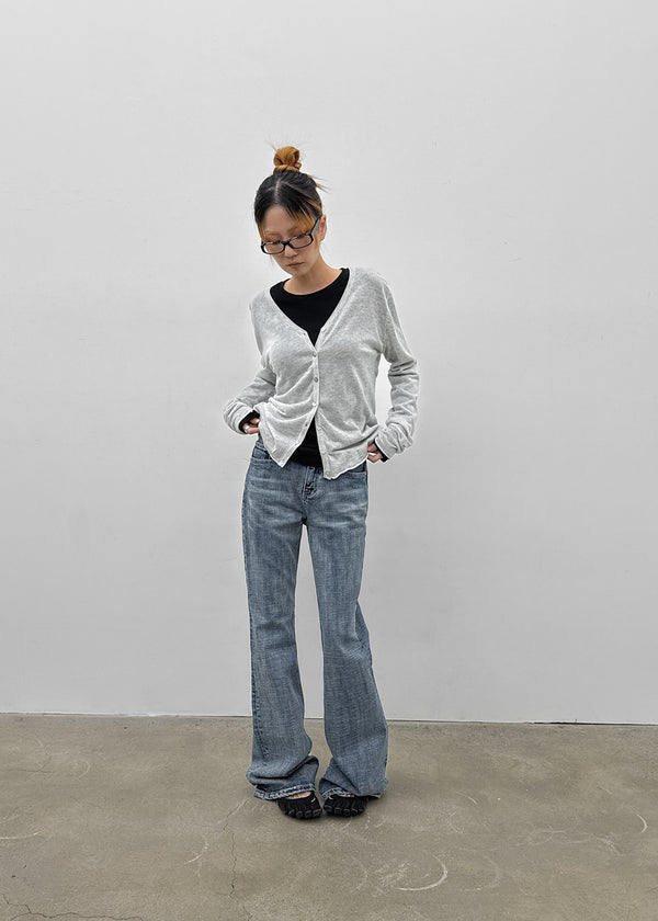 Arch low-waist bootcut denim pants