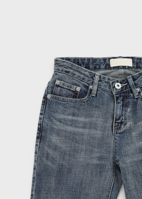 Arch low-waist bootcut denim pants