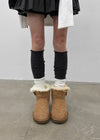 Dublin color-block wool knit long socks