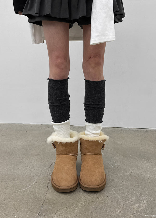 Dublin color-block wool knit long socks
