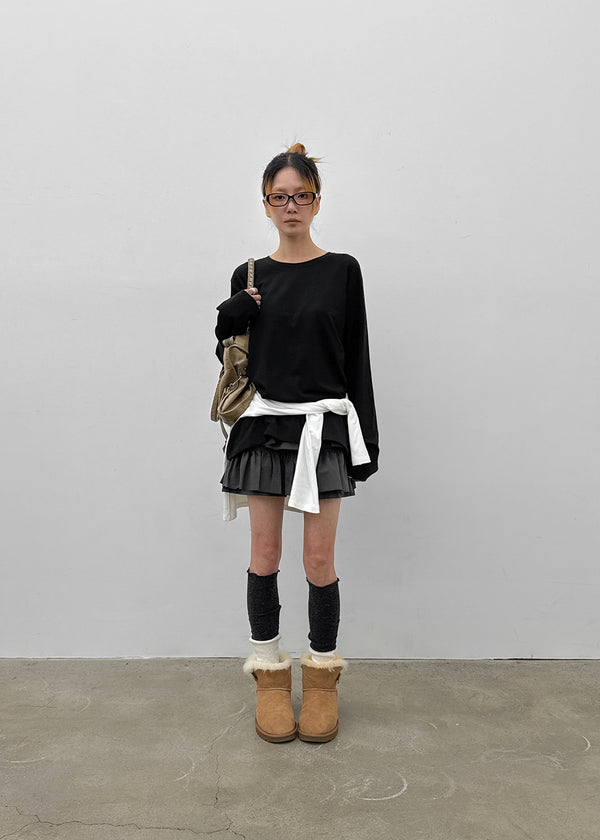 Dublin color-block wool knit long socks